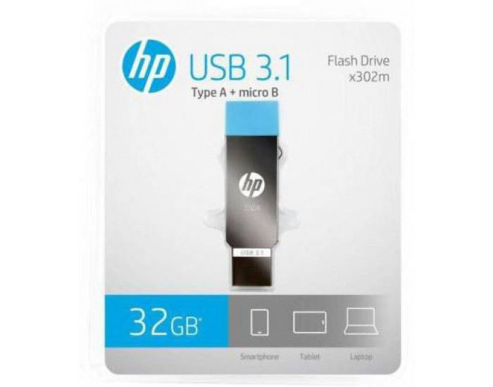 HP PENDRIVE 32GB 3.1 MICRO OTG (X302M)